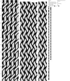 two different types of knitted patterns, one is black and the other is white