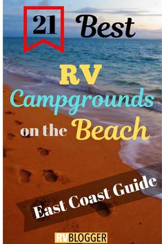 the cover of 21 best rv campgrounds on the beach