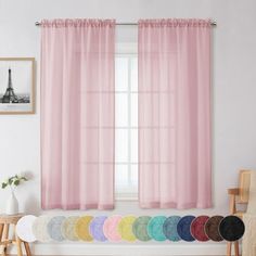 Multi-Function: OVZME crushed blush pink sheer panels are made from durable 100% polyester, which is super soft lightweight and airy for a serene ambiance that transforms your space into elegant setting. Sunlight can just right through and lighten up the room avoiding furniture exposing to the sun. Size: 42" x 63"-2PCS. Pink Sheer Curtains, Small Window Curtains, Curtain Length, Pink Curtains, Curtains Width, Pink Sheer, Drape Panel, Small Windows, Pocket Light