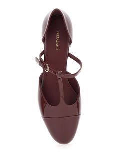 Ballet shoes Bordeaux Round toe T-strap with buckle Logo detail on the heel Leather Heel height: 2 cmComposition: Ferragamo Shoes, Prada Leather, Gorgeous Bags, Card Holder Leather, T Strap, Beautiful Shoes, Manolo Blahnik, Salvatore Ferragamo, Valentino Garavani