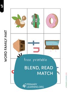 the printable blend read match is shown