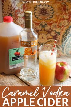 caramel vodka and apple cider are the perfect combination for this fall drink recipe