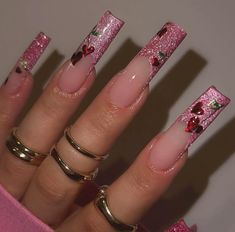 Vday Nails, Beauty Hacks Nails, Cherry Nails, Exotic Nails, Cat Eye Nails, I Get It, Square Acrylic Nails, Dream Nails