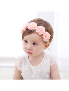 1 Pc Pink Baby Flower Headband Pink Hair Bands Handmade Headwear Hair Accessories For Kids Children Newborn Toddler Love Valentine Pink    Polyamide     Baby Supplies, size features are:Bust: ,Length: ,Sleeve Length: Hair Casual, Baby Flower Headbands, Baby Hair Bands, Hairpin Accessories, Birthday Headband, Hair Band Accessories, Baby Hair Accessories, Toddler Headbands