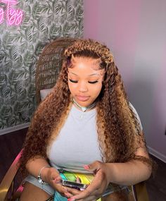 Hairstyles With Curly Wig, Highlight Curly Wig Black Women, Blonde Highlights Deep Wave Wig, Highlight Deep Wave Wig, Wet And Wavy Honey Blonde Human Hair Wigs, Deep Wave Ombre Wig, Blonde Curly Wig, Lace Wigs Styles