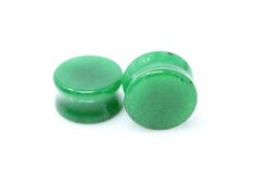 Green Jade Plugs for Stretched Ears (Pair) - PH143– Two Feather Plugs 00 Gauges, 00 Gauge, Jade Color, Stretched Ears, Rich Green, Green Jade, Jade Green, Piercings, Jade