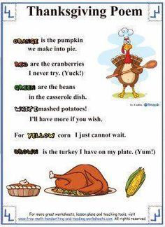 thanksgiving poem with turkey and corn on the cob