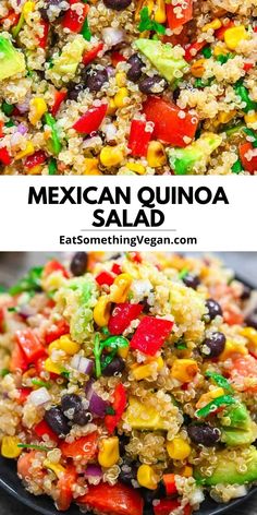 mexican quinoa salad with black beans, corn and tomatoes