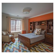 Orange You Happy? - Transitional - Kids - New York - by B Fein Interiors LLC | Houzz Kids Room Grey, Bedroom Pictures, Dark Wood Floors, White Cottage, Trendy Bedroom, House Cleaning Services, Parade Of Homes, You Happy