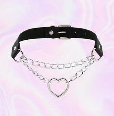 y2k-kawaii-fashion-Heart Leather Choker--Pinky Dollz Alt Style Outfit, Leather Heart Choker, Emo Jewelry, Cute Animal Quotes, Goth Scene, Leather Heart, Alt Style, Heart Choker, Dare To Be Different