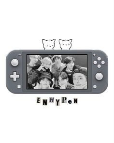 an image of a video game console with cats on the screen that says enhypen