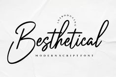 the logo for beshetical modern script font