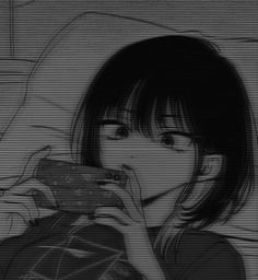 A Girl, Black And White, Anime, White, Black