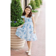 The J. Marie Chloe Louise Girls Dress Features A Beautiful Blue Floral Print And Ruffle Straps. It Is A Darling Dress Perfect For Spring And Summer! Details: * White And Blue All Over Print * Ruffle Straps * Smocked Elastic Bodice * Tiered Skirt * Lined * New With Tags Attached * Size 2t Summer Details, Girls Easter Dresses, Darling Dress, Easter Girl, Easter Dress, Blue Floral Print, Floral Ruffle, Tiered Skirt, Girls Dress