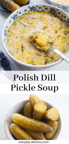 polish dill pickle soup in a bowl