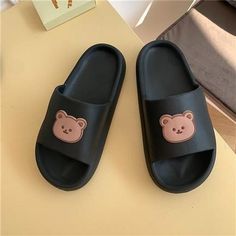 Kawaii Home, Heart Platforms, Japanese Korean Fashion, Bear Slippers, Kawaii Shoes, Casual High Heels, House Of Sunny, Summer Flip Flops