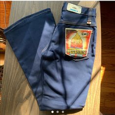 Nwt Gwg Steel Skins Super Denim. Made In Canada. Amazing Deep Blue Denim Color. Amazing Quality, Too Small For Me. Approximate Measurements Waist: 13 1/4” Hips: 17 1/4” Inseam: 29” #70s #Bellbottoms #Flares #Canada #Gwg Retro Blue Cotton Flare Jeans, Retro Blue Jeans With Pockets, Retro Mid-rise Blue Flare Jeans, Mid-rise Blue Retro Flare Jeans, Retro Fitted Blue Flare Jeans, Retro Blue Fitted Flare Jeans, Retro Blue Jeans For Fall, Vintage Blue Cotton Jeans, Retro Fitted Washed Blue Jeans