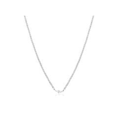 Your single diamond necklace has just gotten an upgrade! A solitaire diamond is handcrafted in our Randall chain. The ultimate piece to keep it classic and chic on a daily basis. 14k solid yellow gold, white gold, rose gold 0.10 carat total weight 16 inch Made to order. Lead time is 8 weeks. Benefits of Solid 18k Gold Jewelry Most loved for its durability and longevity Can be worn daily and requires less maintenance and care than plated, vermeil, or silver jewelry Sweat/water resistant so you ca Minimalist Solitaire Necklace With Diamond Cut For Everyday Luxury, Classic Charm Necklace With Cable Chain For Anniversary, Timeless Diamond Chain Necklace With Delicate Chain, Classic White Gold Charm Necklace For Anniversary, Classic White Gold Charm Necklaces For Anniversary, Minimalist White Gold Tennis Necklace Gift, White Gold Tennis Necklace With Adjustable Chain For Gift, Everyday Luxury Sterling Silver Necklace With Single Diamond, Classic White Gold Tennis Necklace For Everyday