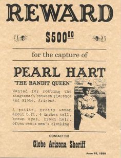 an advertisement for the pearl hart concert