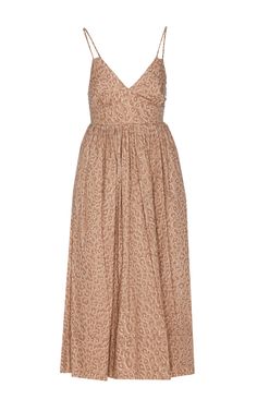 Twinset brown dress, v-neck, printed, zip and hook closure on the back Composition: 100% Cotton | Twin Set Women's Animalier Popeline Dress in Beige | SS24 Brown V-neck Midi Dress, Beige V-neck Lined Midi Dress, Brown V-neck Maxi Dress, Brown V-neck Casual Dresses, Beige Lined V-neck Midi Dress, Beige Lined Midi Dress With V-neck, V-neck Lined Midi Dress For Dress Down Occasions, Chic Brown V-neck Summer Dress, Brown Floral Print Midi Dress