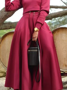 An exclusive offer for you——Affordable prices at Stylewe store, SPU: 118SK8E543B, Color: Red, Waistlines:Natural, Skirt type:Umbrella. Red Full Skirt Bottoms For Fall, Red Flared Maxi Skirt For Fall, Fall Red Lined Maxi Skirt, Fall Red Maxi Skirt, Red Maxi Skirt For Fall, Red Maxi Skirt For Fall Party, Burgundy Skirt For Fall, Red A-line Bottoms For Fall, Burgundy Flared Skirt For Fall