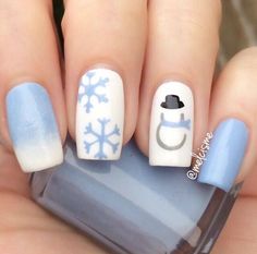 50+ Latest Winter Inspired Nail Art Ideas - EcstasyCoffee Snowman Nails, Christmas Nail Art Designs, Holiday Nail Art, Winter Nail Art, Toe Nail Designs