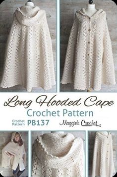 Hooded Cape Pattern, Crochet Cape Pattern, Crochet Cape, Cape Pattern, Poncho Crochet, Whip It, Hooded Cape, Clothing Patterns Free, Crochet Fashion Patterns