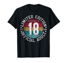 a black shirt with the number eighteen printed on it