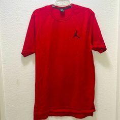 Jordan Large T-Shirt For Boys. New Never Worn. Shirt Seems To Be A Little Longer From The Back You Can See In The Pictures Jordan T Shirt, T Shirt For Boys, Jordan Shirts, Jordan Red, Kids Jordans, Kids Shirts, Red Color, Shirts Tops, Jordan