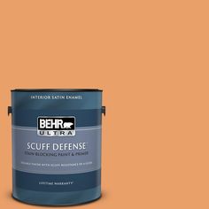 a pink paint can with the words behr ultra stain - blocking paint and primer in