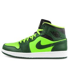 Air Jordan 1 Mid 'Hulk' 554724-330 (AJ1/SNKR/Retro/Mid Top/Colorblock/Basketball) Green Basketball Shoes With Boost Midsole For Streetwear, Green Throwback Sneakers For Streetwear, Green Sporty Basketball Shoes For Streetwear, Sporty Green Basketball Shoes For Streetwear, Green High-top Basketball Shoes For Streetwear, Retro Green Sneakers With Boost Midsole, Green High-top Basketball Shoes For Sports, Green High-top Basketball Shoes, Retro Green High-top Sneakers