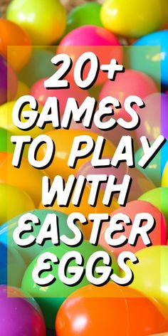 GAMES TO PLAY WITH PLASTIC EASTER EGGS (Easter Games For Kids) text over different colors plastic Easter Eggs for games Easter Games For Kids And Adults, Kids Easter Games Activities, Easter Yard Games For Kids, Easter Egg Activities For Kids, Fun Easter Games To Play With Family, Easter Egg Games For Preschoolers, Games For Easter For Kids, Easter Team Building Games, Diy Easter Games For Kids