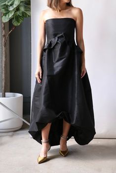 Black Taffeta Dress, Strapless Long Dress, Taffeta Dress, Jane Dress, Sale Items, Final Sale