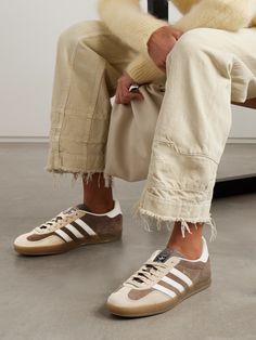 adidas Originals' 'Gazelle Indoor' sneakers were initially released in the '70s as an indoor sports shoe and have since grown to become an iconic streetwear staple. This iteration is made from suede with leather trims and gummed rubber soles. Neutral Sneakers, Adidas Gazelle Indoor, Adidas Originals Shoes, Adidas Shoes Originals, Adidas Originals Gazelle, Designer Runway, Heeled Pumps, Indoor Sports, Adidas Originals Women