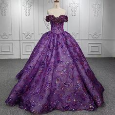 Quinceanera Dress Ball Gown Handmade Sweet 16 Dress Party Dress Birthday Dress.  "This pin contains affiliate links, which means I may earn a commission at no cost to you extra for you". 
 #affiliate #advertising" Beaded Ball Gown, Dark Purple Dresses, Quinceañera Dresses, Beaded Ball, Purple Dresses, Dress Sequin, Sweet 16 Dresses, Couture Gowns, Sequin Beading