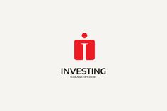 the logo for investing is red and black