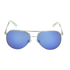 Blue Anti-reflective Aviator Sunglasses, Blue Aviator Sunglasses With Mirrored Lenses, Mirrored Aviator Sunglasses, Global Icon, Aviator Sunglasses Mens, Real Style, Silver Mirrors, Sunglasses Branding, Silver Frame