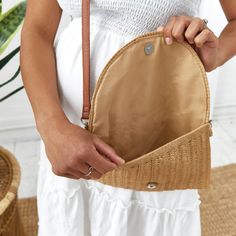 This Oceanside Bag is made from an eye-catching light brown straw-like material. Its crossbody straps provide hands-free convenience, perfect for a summer day trip. The design is timeless, making this bag an essential piece for any wardrobe. This bag has a crossbody and a wristlet strap. 11" Wide 9" Deep Wardrobe Measurements, Summer Staples, Summer Day, Day Trip, Hands Free, Summer Days, Light Brown, Coming Soon, Straw