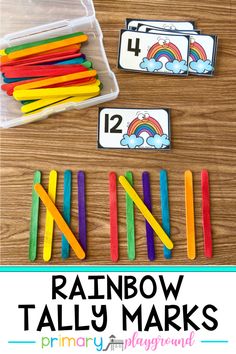 rainbow tally marks are the perfect way to teach numbers and counting with this fun activity