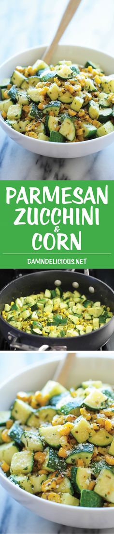 two images show the process of cooking zucchini