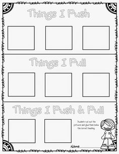 the things i push and pull worksheet is shown in this printable version