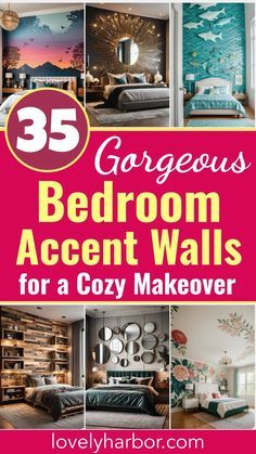 the cover of 35 gorgeous bedroom accent walls for cozy makeover