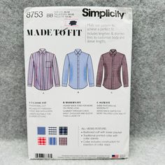 the sewing pattern for men's shirts is shown