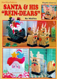 a book with pictures of santa and his reindeers