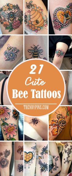 many different tattoos on the arms and legs are shown in this collage with text overlay