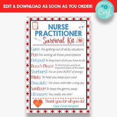 a printable medical assistant's survival kit