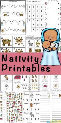 the nativity printables for children to use on their christmas crafts and crafts