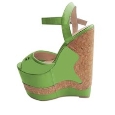 TAAFO Women's High Heel Sandals Leather Wedges Heeled Sandals Shoes Beige-34 Green High Heel Sandals For Party, Green High Heel Party Sandals, Green Open Toe Wedge Sandals For Party, Green High Heel Sandals For Summer, Summer Green High Heel Sandals, Green Sandals With Heel Strap For Party, Green Closed Toe Wedge Sandals, Green Leather Wedge Sandals For Summer, Green Sandals For Spring Party