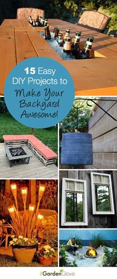 an outdoor table and chairs with the words diy projects to make your backyard awesome