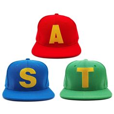 PRICES MAY VARY. VIBRANT COLOR SET OF HATS FOR YOUR KIDS: This set of three hats comes in bold, eye-catching colors—striking blue, lively green, and vivid red—perfect for adding a fun touch to your child’s outfit. Whether your kid is a fan, heading to a birthday party, or just enjoying a day out, these hats will make them stand out. BOLD EMBROIDERED LETTERS: Each hat features a bright yellow embroidered letter on the front, making them great for themed events like costume parties, Halloween, or Embroidered Letters, Costume Parties, Themed Events, Family Outing, Play Activities, Red Blue Green, Red Hats, Exercise For Kids, Chipmunks